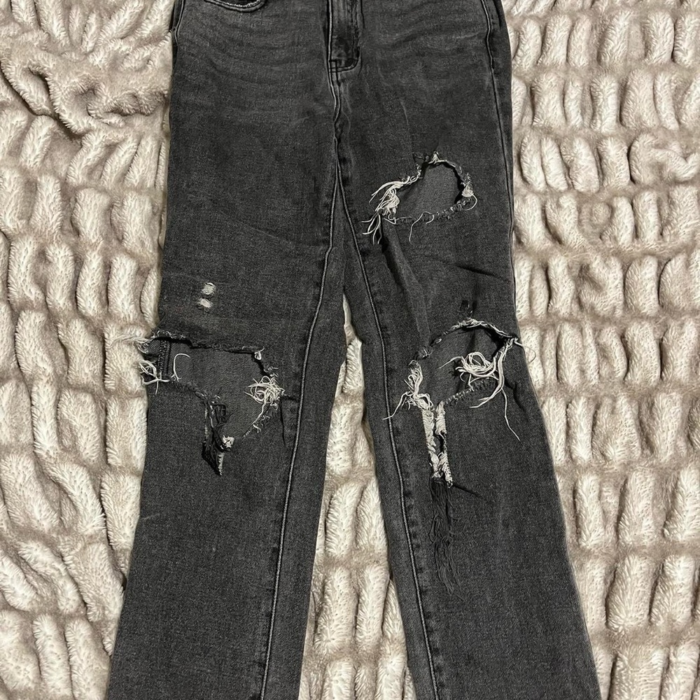 PACSUN 24 Midwest, gray, mom jeans ripped